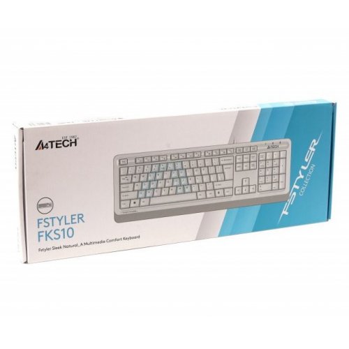 Клавіатура A4Tech Fstyler FKS10 White купити в Україні: Київ, Львів, Хмельницький, Тернопіль, Івано-Франківськ | Низька ціна, відгуки, характеристики від TELEMART фото