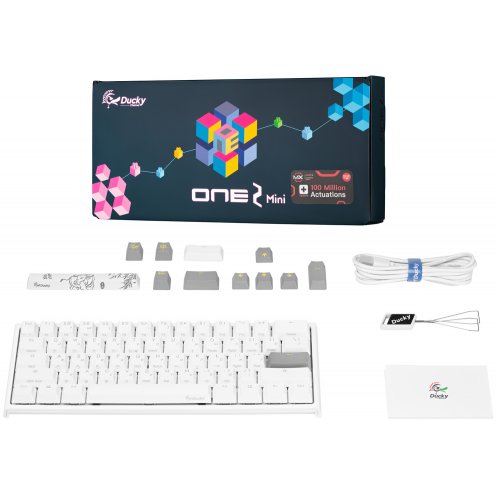 Купити Клавіатура Ducky One 2 Mini RGB Cherry MX Blue (DKON2061ST-CRUPDWWT1) White - ціна в Києві, Львові, Вінниці, Хмельницькому, Франківську, Україні | інтернет-магазин TELEMART.UA фото