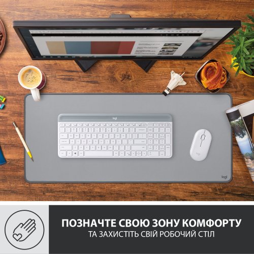 Фото Коврик для мышки Logitech Desk Mat Studio Series (956-000052) Mid Grey