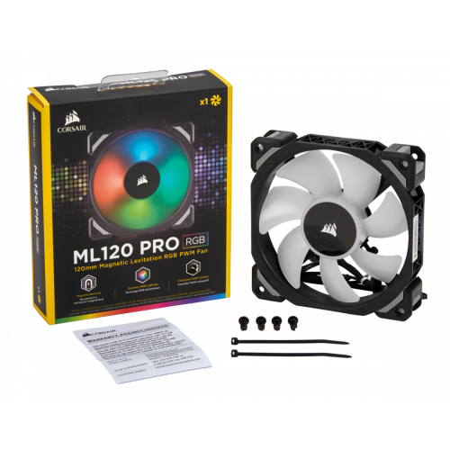 Продати Набір кулерів для корпусу Corsair ML120 PRO RGB LED 120MM PWM Premium Magnetic Levitation Fan (CO-9050075-WW) Black за Trade-In у інтернет-магазині Телемарт - Київ, Дніпро, Україна фото