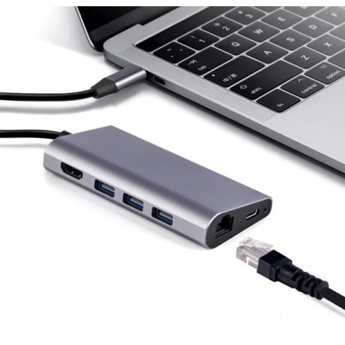 Купить USB-хаб Dynamode USB Type-C to HDMI, 3 х USB3.0/RJ45/USB Type-C/SD/MicroSD (DOCK-USB-TYPEC-HDMI-USB3.0-RJ45) - цена в Харькове, Киеве, Днепре, Одессе
в интернет-магазине Telemart фото