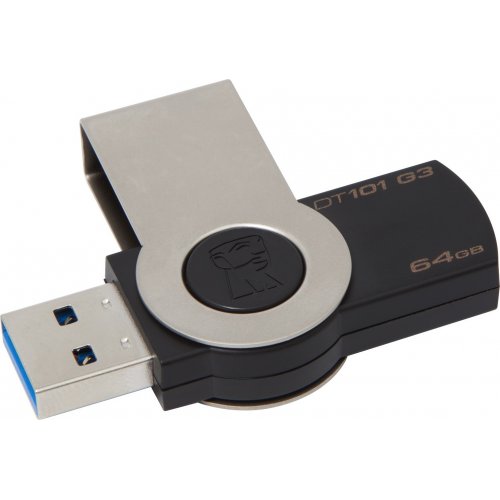 Купити Накопичувач Kingston DataTraveler 101 G3 64GB Black (DT101G3/64GB) - ціна в Києві, Львові, Вінниці, Хмельницькому, Франківську, Україні | інтернет-магазин TELEMART.UA фото