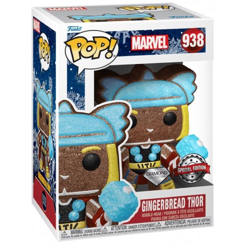 Колекційна статуетка Funko Pop! Bobble Marvel Holiday Gingerbread Thor (DGLT) (FUN25491460) купити в Україні | Telemart фото