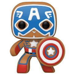Колекційна статуетка Funko Pop! Bobble Marvel Holiday Gingerbread Captain America (FUN25491629)