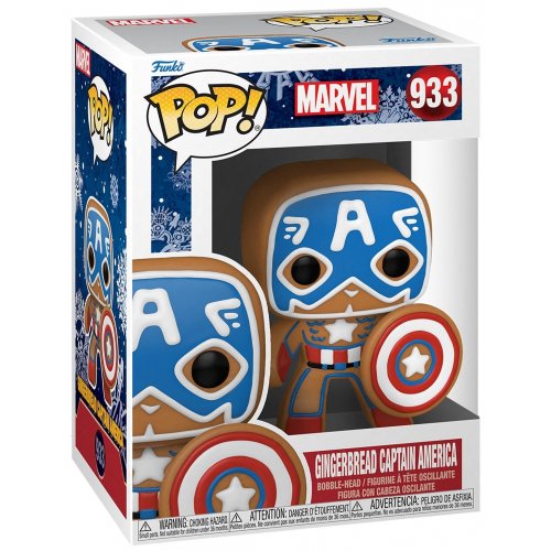 Колекційна статуетка Funko Pop! Bobble Marvel Holiday Gingerbread Captain America (FUN25491629) купити в Україні | Telemart фото