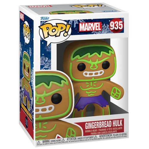 Коллекционная фигурка Funko Pop! Bobble Marvel Holiday Gingerbread Hulk (FUN25491631) купить в Украине | Telemart фото