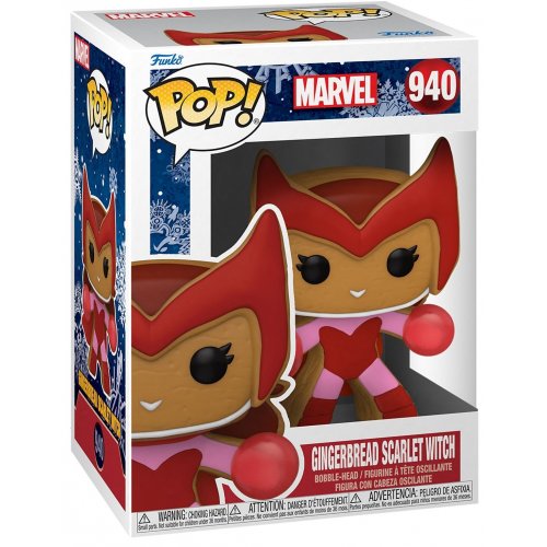 Колекційна статуетка Funko Pop! Bobble Marvel Holiday Gingerbread Scarlet Witch (FUN25491637) купити в Україні | Telemart фото