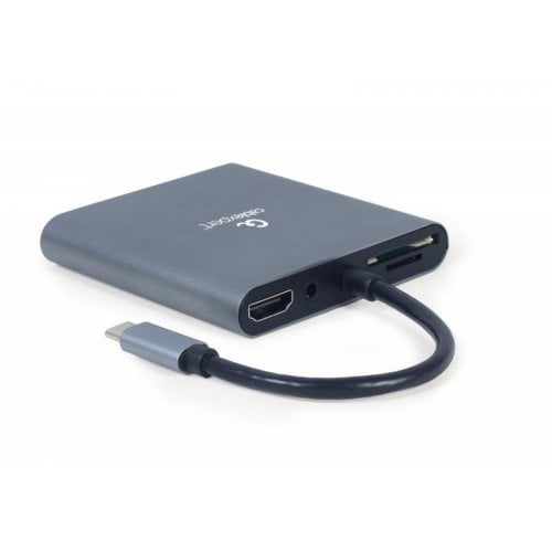 Купити USB-хаб Cablexpert USB Type-C 6 in 1 (A-CM-COMBO6-01) Grey - ціна в Києві, Львові, Вінниці, Хмельницькому, Франківську, Україні | інтернет-магазин TELEMART.UA фото