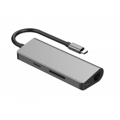 Купити USB-хаб Cablexpert USB Type-C 5 in1 (A-CM-COMBO5-01) Grey - ціна в Києві, Львові, Вінниці, Хмельницькому, Франківську, Україні | інтернет-магазин TELEMART.UA фото