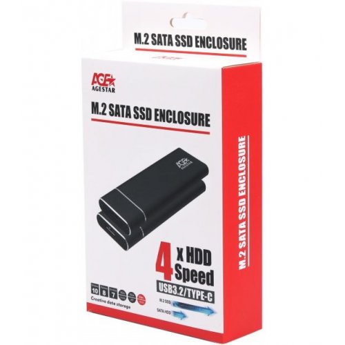 Купити Зовнішня кишеня Agestar USB 3.2 Gen1 M2 SATA (3UBNF5) Grey - ціна в Києві, Львові, Вінниці, Хмельницькому, Франківську, Україні | інтернет-магазин TELEMART.UA фото