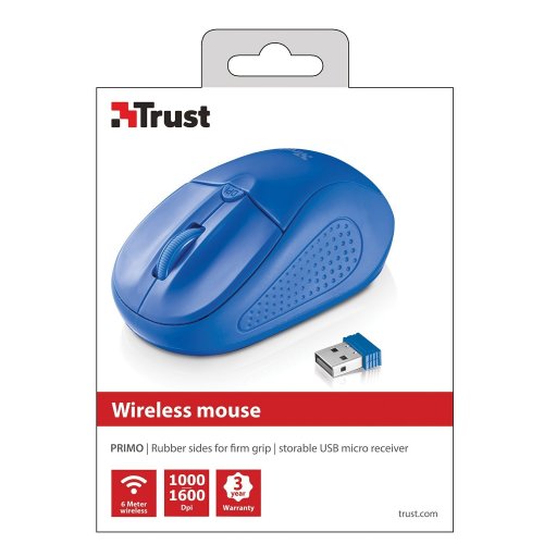Купить Мышка Trust Primo Wireless (20786) Blue - цена в Харькове, Киеве, Днепре, Одессе
в интернет-магазине Telemart фото
