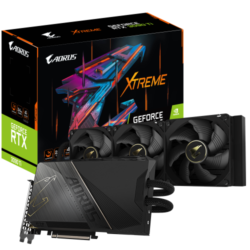 Продать Видеокарта Gigabyte GeForce RTX 3090 Ti AORUS XTREME WATERFORCE 24576MB (GV-N309TAORUSX W-24GD) по Trade-In интернет-магазине Телемарт - Киев, Днепр, Украина фото