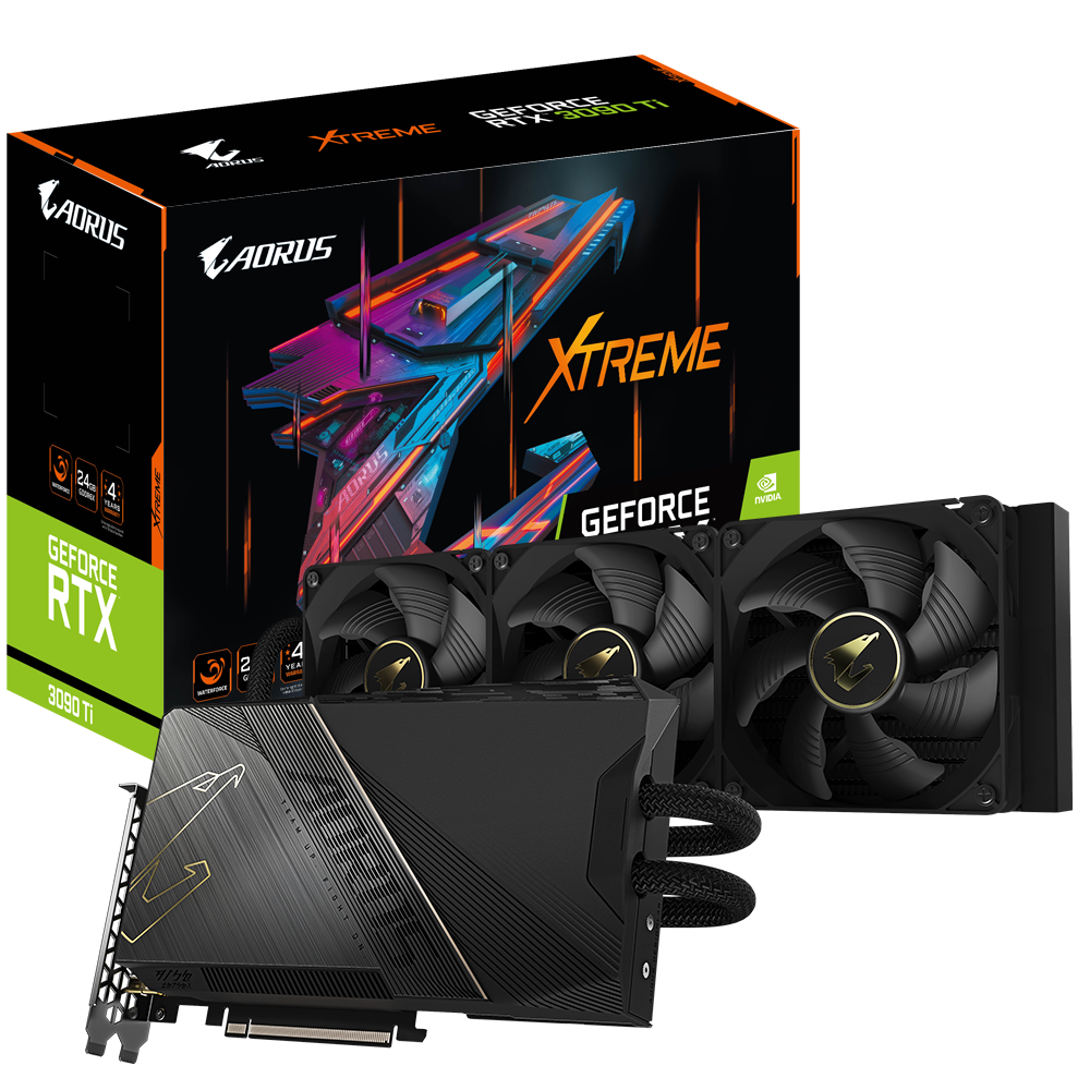 Купить Видеокарта Gigabyte GeForce RTX 3090 Ti AORUS XTREME WATERFORCE ...