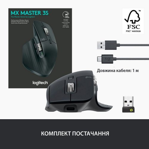 Фото Миша Logitech MX Master 3S Performance Wireless (910-006559) Graphite