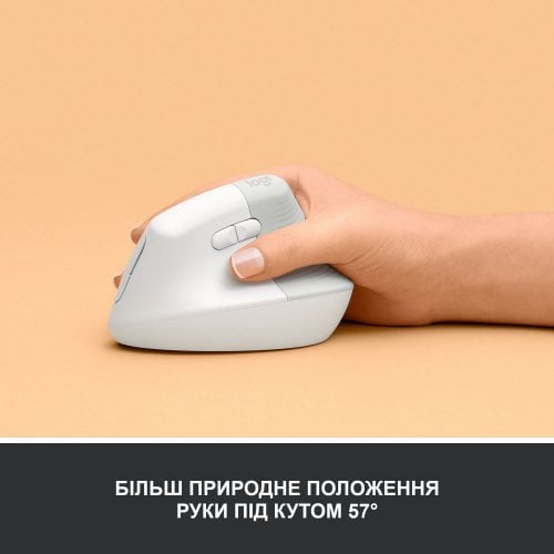 Купить Мышка Logitech Lift Vertical Ergonomic (910-006475) Off-White/Pale Grey - цена в Харькове, Киеве, Днепре, Одессе
в интернет-магазине Telemart фото