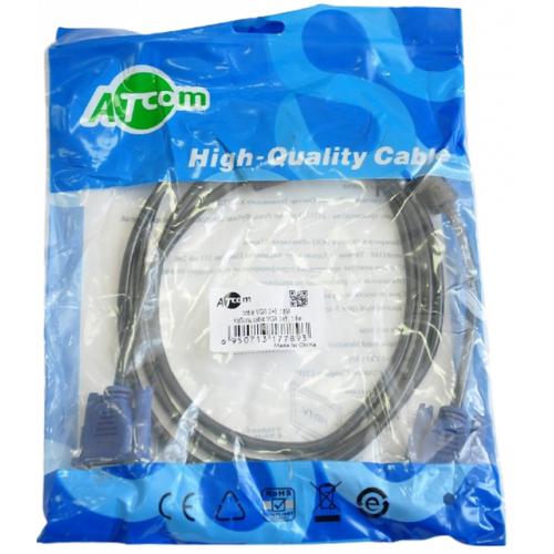 Кабель ATcom VGA-VGA 1.8m (Full HD) с ферритом (7789) купить в Украине: Киев, Днепр, Харьков, Одесса  | Низкая цена, отзывы, характеристики от TELEMART фото