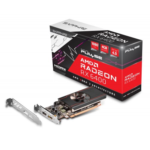 Photo Video Graphic Card Sapphire Radeon RX 6400 PULSE 4096MB (11315-01-20G)