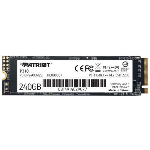 Фото SSD-диск Patriot P310 240GB M.2 (2280 PCI-E) NVMe x4 (P310P240GM28)