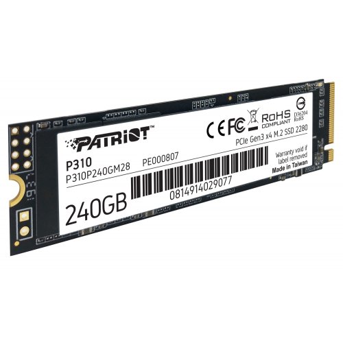 Photo SSD Drive Patriot P310 240GB M.2 (2280 PCI-E) NVMe x4 (P310P240GM28)