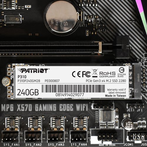 Фото SSD-диск Patriot P310 240GB M.2 (2280 PCI-E) NVMe x4 (P310P240GM28)