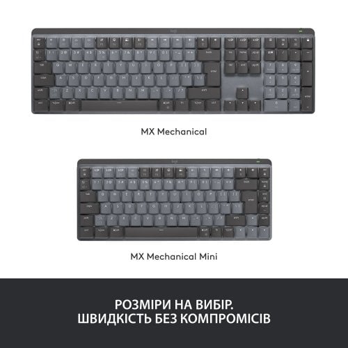 Купити Клавіатура Logitech MX Mechanical Mini Minimalist Wireless Illuminated (920-010782) Graphite - ціна в Києві, Львові, Вінниці, Хмельницькому, Франківську, Україні | інтернет-магазин TELEMART.UA фото