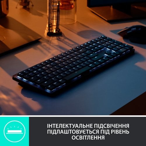 Купить Клавиатура Logitech MX Mechanical Wireless Illuminated Performance (920-010757) Graphite - цена в Харькове, Киеве, Днепре, Одессе
в интернет-магазине Telemart фото