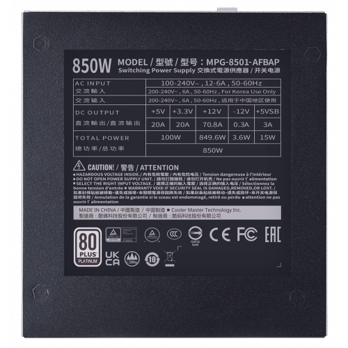 Photo Cooler Master XG850 Platinum 850W (MPG-8501-AFBAP-EU)