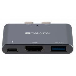 Фото USB-хаб Canyon DS-1 USB Type-C 3 in 1 (CNS-TDS01DG) Black/Grey
