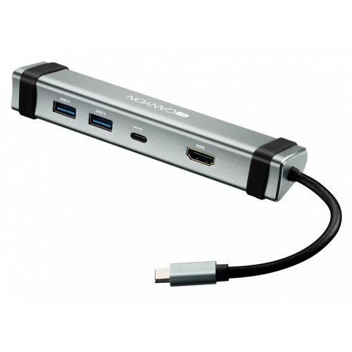 USB-хаб Canyon DS-3 USB Type-C 4 in 1 (CNS-TDS03DG) Grey купити в Україні: Київ, Львів, Хмельницький, Тернопіль, Івано-Франківськ | Низька ціна, відгуки, характеристики від TELEMART фото