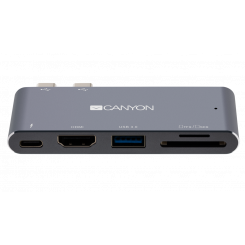 USB-хаб Canyon DS-5 USB Type-C 5 in 1 (CNS-TDS05DG) Black/Grey