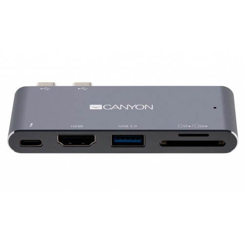 Купити USB-хаб Canyon DS-5 USB Type-C 5 in 1 (CNS-TDS05DG) Black/Grey - ціна в Києві, Львові, Вінниці, Хмельницькому, Франківську, Україні | інтернет-магазин TELEMART.UA фото