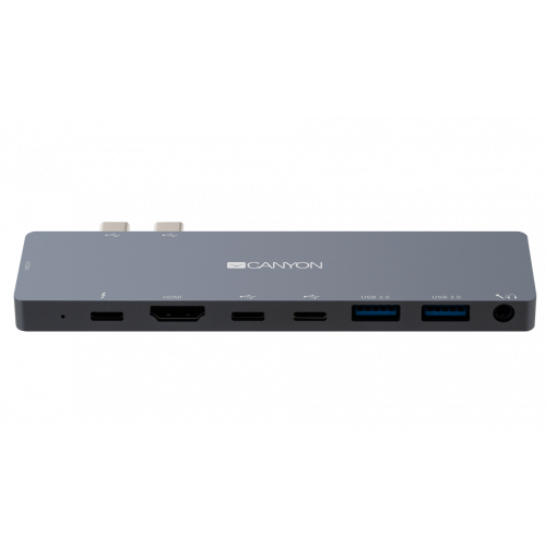 Купити USB-хаб Canyon DS-8 USB Type-C 8 in 1 (CNS-TDS08DG) Black/Grey - ціна в Києві, Львові, Вінниці, Хмельницькому, Франківську, Україні | інтернет-магазин TELEMART.UA фото