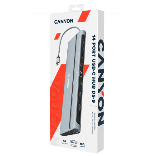 Купить USB-хаб Canyon DS-9 USB Type-C 9 in 1 (CNS-HDS09B) Star Grey - цена в Харькове, Киеве, Днепре, Одессе
в интернет-магазине Telemart фото
