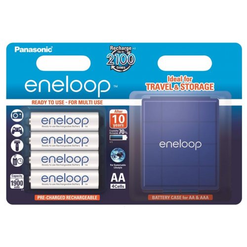 

Panasonic Eneloop AA 1900 4BP mAh NI-MH+Case (BK-3MCCEC4BE)