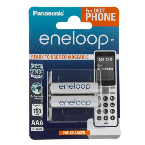 

Panasonic Eneloop AAA 750 2BP mAh NI-MH Dect (BK-4MCCE/2DE)