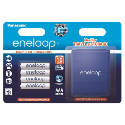 

Panasonic Eneloop AAA 750 4BP mAh NI-MH+Case (BK-4MCCEC4BE)
