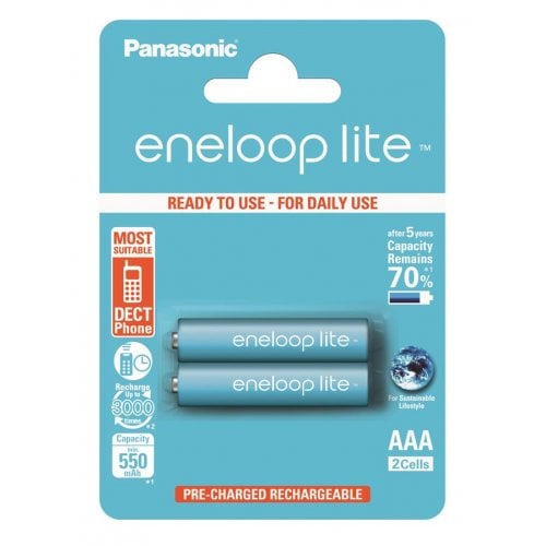 Купить Аккумулятор Panasonic Eneloop Lite AAA 550 2BP mAh NI-MH (BK-4LCCE/2BE) - цена в Харькове, Киеве, Днепре, Одессе
в интернет-магазине Telemart фото