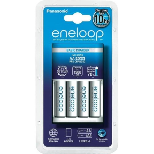 Зарядний пристрій Panasonic Basic Charger+ Eneloop 4AA 1900 mAh (K-KJ51MCC40E) купити в Україні: Київ, Львів, Хмельницький, Тернопіль, Івано-Франківськ | Низька ціна, відгуки, характеристики від TELEMART фото