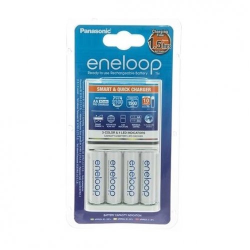 Зарядний пристрій Panasonic Smart-Quick Charger+Eneloop 4AA 1900 mAh NI-MH (K-KJ55MCC40E) купити в Україні: Київ, Львів, Хмельницький, Тернопіль, Івано-Франківськ | Низька ціна, відгуки, характеристики від TELEMART фото
