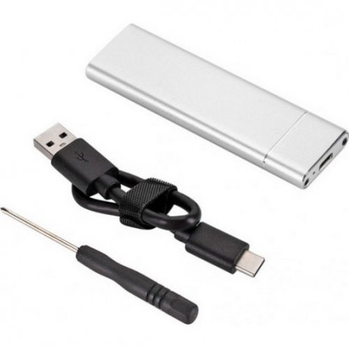 Купити Зовнішня кишеня T-Adapter M.2 - USB Type-C (S1013) Silver - ціна в Києві, Львові, Вінниці, Хмельницькому, Франківську, Україні | інтернет-магазин TELEMART.UA фото