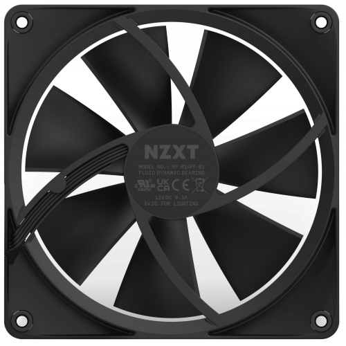 Купить Кулер для корпуса NZXT F140 RGB (RF-R14SF-B1) Black с проверкой совместимости: обзор, характеристики, цена в Киеве, Днепре, Одессе, Харькове, Украине | интернет-магазин TELEMART.UA фото