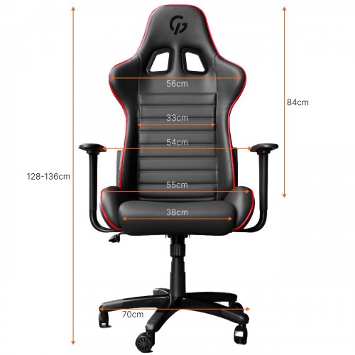 Ігрове крісло GamePro Rush (GC-575-Black-Red) Black/Red купити в Україні: Київ, Львів, Хмельницький, Тернопіль, Івано-Франківськ | Низька ціна, відгуки, характеристики від TELEMART фото