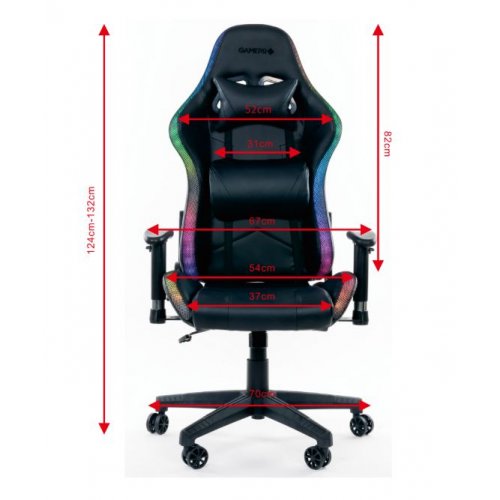 Игровое кресло GamePro Hero RGB (GC-700-Black) Black купить в Украине: Киев, Днепр, Харьков, Одесса  | Низкая цена, отзывы, характеристики от TELEMART фото