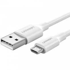 Кабель Ugreen US289 USB 2.0 to microUSB 2.4A (18W) 1.5m (60142) White
