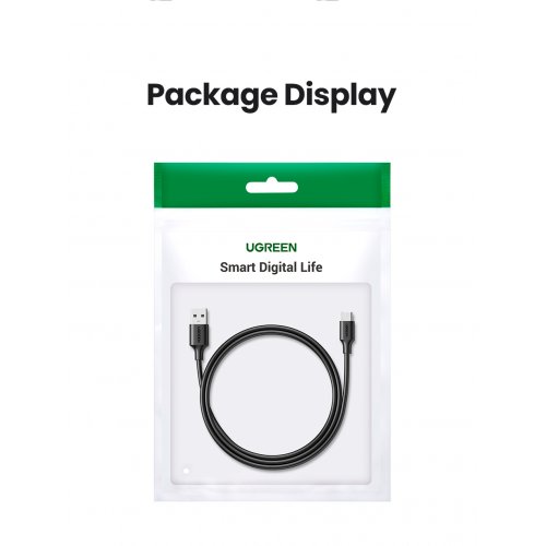 Кабель Ugreen US287 USB 2.0 to USB Type-C 3.0A (18W) 2m (60118) Black купити в Україні: Київ, Львів, Хмельницький, Тернопіль | Низька ціна, відгуки, характеристики від TELEMART фото
