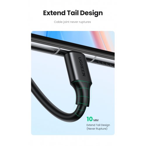 Кабель Ugreen US287 USB 2.0 to USB Type-C 3.0A (18W) 2m (60118) Black купити в Україні: Київ, Львів, Хмельницький, Тернопіль | Низька ціна, відгуки, характеристики від TELEMART фото