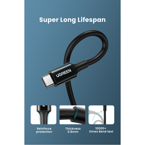 Купить Кабель Ugreen US300 USB 2.0 Type-C to USB Type-C 5.0A (100W) 2m (80372) Black - цена в Харькове, Киеве, Днепре, Одессе
в интернет-магазине Telemart фото