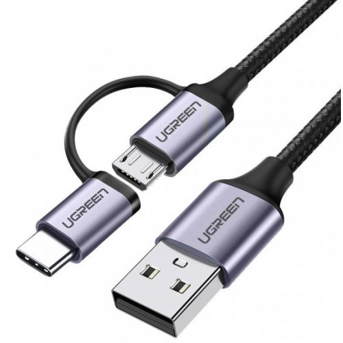 

Ugreen US177 USB to microUSB + USB Type-C 3.0A 1m (30875) Black