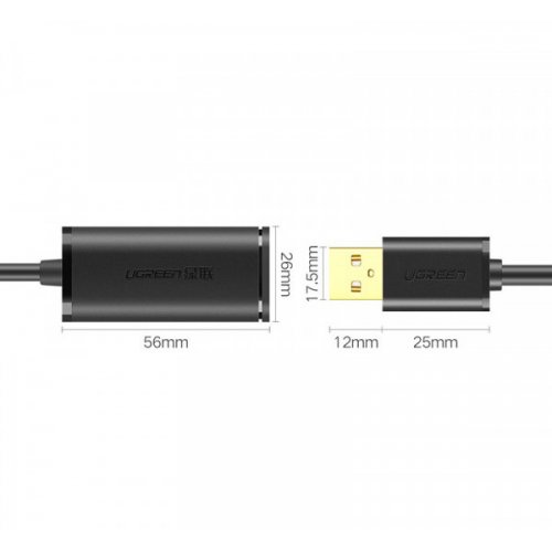 Подовжувач Ugreen US121 USB 2.0 AM-AF 10m (10321) Black купити в Україні: Київ, Львів, Хмельницький, Тернопіль, Івано-Франківськ | Низька ціна, відгуки, характеристики від TELEMART фото
