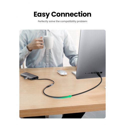 Подовжувач Ugreen US353 USB 3.1 Type-C M-M 5.0A (100W) 1m (10387) Black купити в Україні: Київ, Львів, Хмельницький, Тернопіль, Івано-Франківськ | Низька ціна, відгуки, характеристики від TELEMART фото